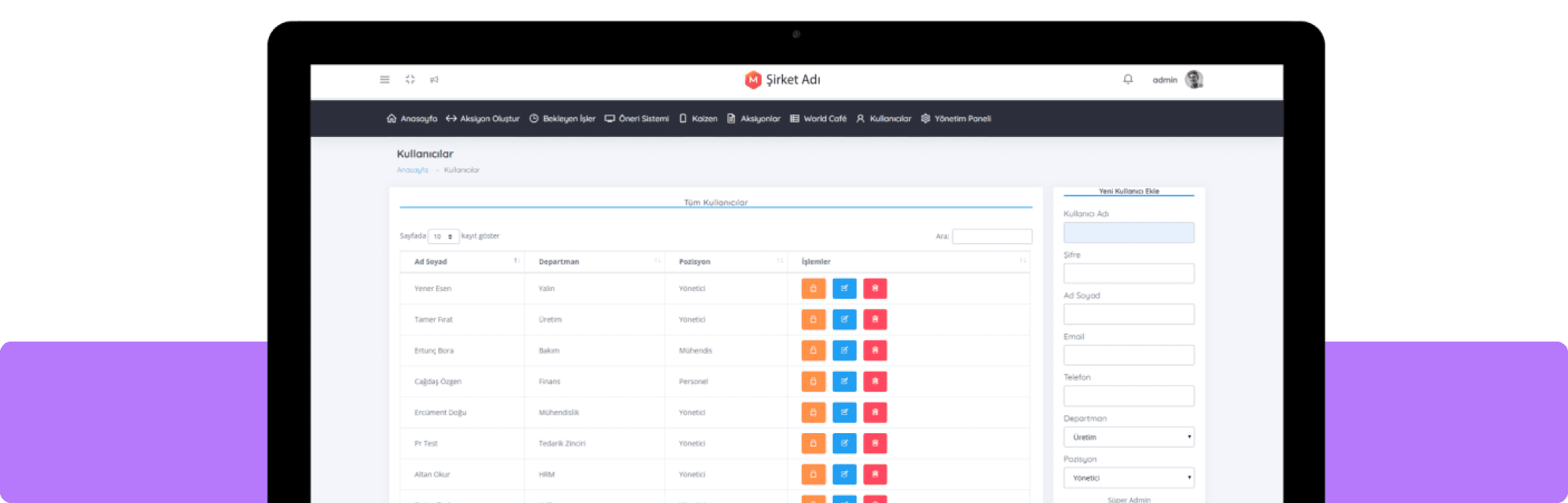 Yalın Network Platform Dashboard